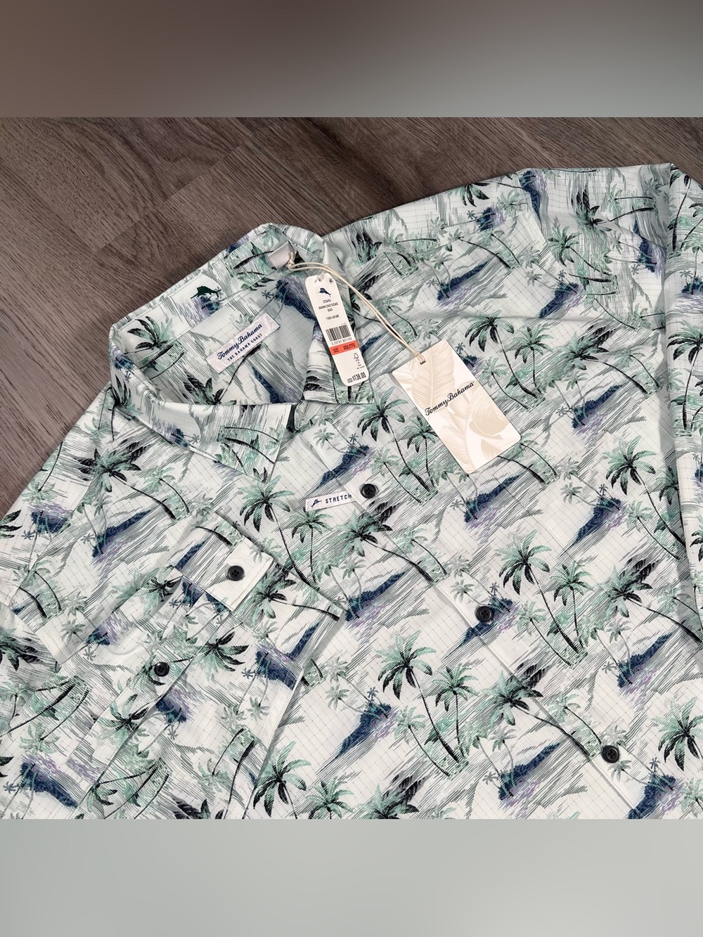 New Mens 3XL Tommy Bahama Shirt Coast Oceanic Oasis Button LS Stretch Islandzone